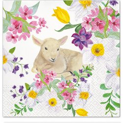 TaT ubrousky Lamb in Flowers 33x33cm