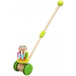 Teddies strkadlo kolotoč tlačící duhový dřevo 50cm na kolečkách s tyčkou v krabici 20x29x14cm – Zbozi.Blesk.cz