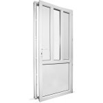 SkladOken.cz vedlejší vchodové dveře jednokřídlé 98 x 208 cm, dělené D4, bílé, PRAVÉ – Zboží Mobilmania