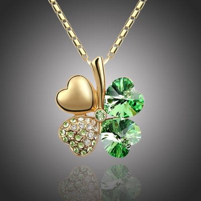 Sisi Jewelry Náhrdelník Swarovski elements NH1041-N9554-22 Zelená – Zbozi.Blesk.cz