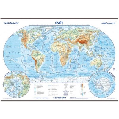 Svět - školní nástěnná fyzická mapa 1:26 mil./136x96 cm – Zboží Mobilmania