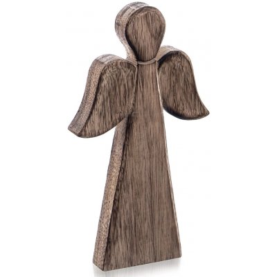 Dřevěná vánoční figurka anděla z mangového dřeva 24 cm – Hledejceny.cz