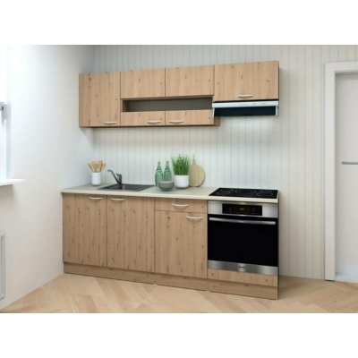 Decodon Nela, blok 210 cm, 5 skříněk, dub artisan – Sleviste.cz