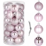 SPRINGOS Vánoční baňky růžové mix 3cm sada 30ks – Zboží Mobilmania