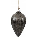 Clayre & Eef Černá skleněná vánoční ozdoba L - Ø 17*26 cm – Hledejceny.cz