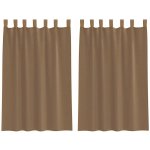 Voálové záclony s poutky 2 ks Světle hnědé 140x175 cm – Hledejceny.cz
