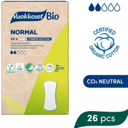 Vuokkoset 100% Bio Normal Pantyliner dámské slipové vložky 26 ks