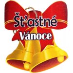 Bondecor Vánoční dřevěná dekorace zvonek "Šťastné Vánoce" 13x15cm Jazyk: SK – Hledejceny.cz