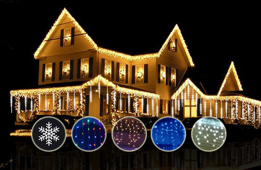 DENR Venkovní vánoční LED závěs - až 2000 diod Barva: Teplá bílá, Velikost: Řetěz 60m - 2000 LED diod