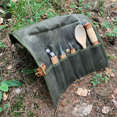 JUBÖ Obal na nože Bushcraft WAXED Wrap - zelený – Zboží Mobilmania