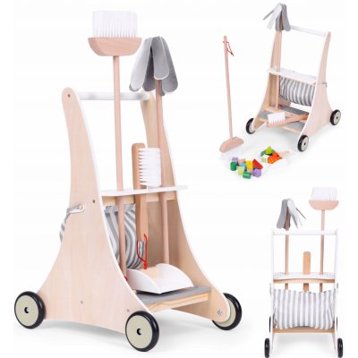EcoToys Dřevěný úklidový vozík – Zbozi.Blesk.cz