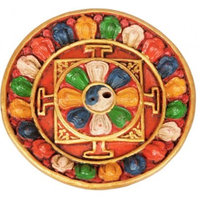 Stojánek na vonné tyčinky keramický Tibet Mandala 12 cm – Hledejceny.cz