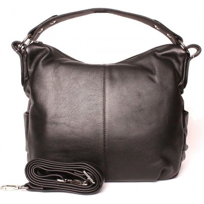Dámská středně velká kožená kabelka na rameno HGL no. 159 černá – Zboží Mobilmania