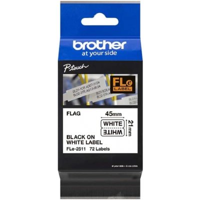Páska do štítkovače Brother FLE2511, černý tisk/bílý podklad, originál – Zboží Živě