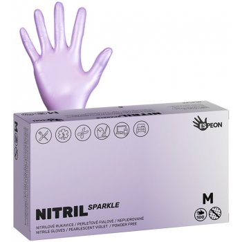 Espeon NITRIL SPARKLE nepudrované perleťově fialové 100 ks