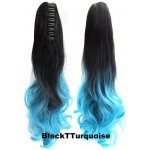 Girlshow Culík, cop na skřipci - vlnitý 55 cm - Ombre styl odstín Black T Light Blue – Hledejceny.cz