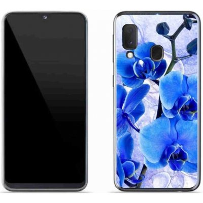 Pouzdro mmCase Gelové Samsung Galaxy A20e - modré květy – Zboží Mobilmania