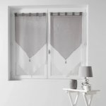 Douceur d'intérieur Krátká záclona s poutky DUO, voál, s třásněmi, 2 kusy 60 x 120 cm šedá – Hledejceny.cz
