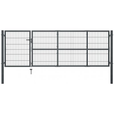 vidaXL Zahradní brána se sloupky ocelová 350x100 cm antracitová – Zbozi.Blesk.cz