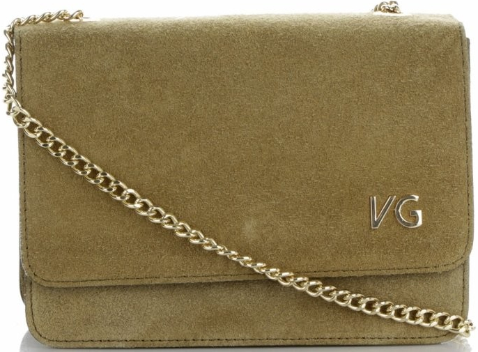 Vittoria Gotti elegantní kožená kabelka listonoška Zelená