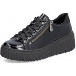 Rieker tenisky na platformě lakované N2501-00 černé – Zboží Dáma