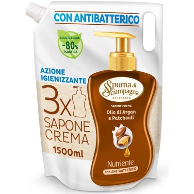Spuma di Sciampagna výživné krémové tekuté mýdlo olio di Argan e Patchouli náhradní náplň 1500 ml