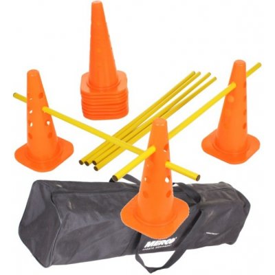 Merco Tréninková sada 6ks překážek, kužely s otvory a tyče včetně tašky – Sleviste.cz