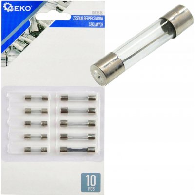 Sada skleněných pojistek, 10ks GEKO – HobbyKompas.cz