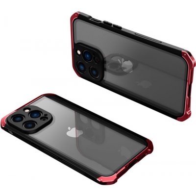 Pouzdro AppleMix ELEMENT BOX Apple iPhone 14 Pro - odolné - kovové / skleněné - černé / červené – Zboží Mobilmania