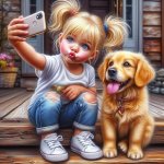 Norimpex diamantový obrázek holčička a pesselfie 30 x 40 cm – Hledejceny.cz