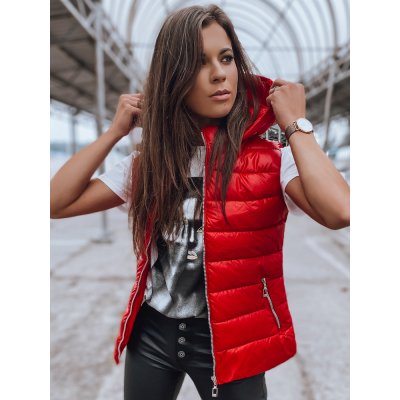 Dámská sportovní vesta s kapucí na zip Grace ty2262 červená – Zboží Mobilmania