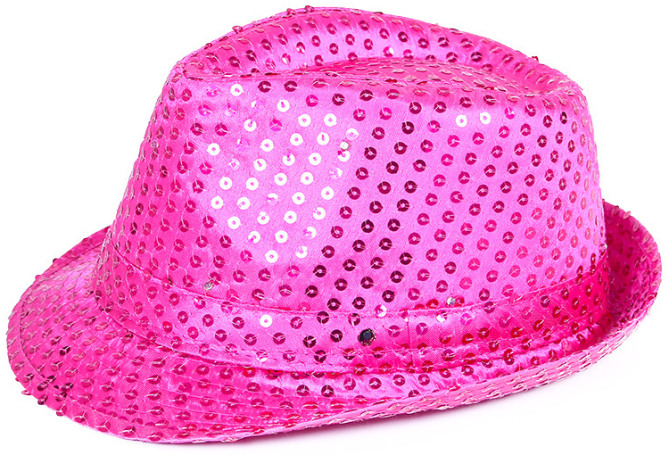 RAPPA Klobouk disco růžový s LED světlem pro