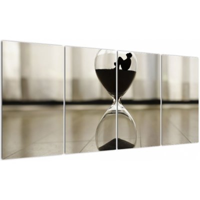 Obraz přesýpacích hodin, Čtyřdílný 160x80 cm – Zboží Mobilmania