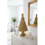 MagicHome Vianoce Dekorace MagicHome Vánoce, stromek LED, polyresin, zlatý, 15,5x11x31 cm – Hledejceny.cz
