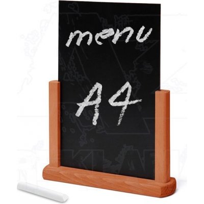 A-Z Reklama CZ Dřevěný popisovatelný menu stojánek A4 WOODBOARD TCHBLBA4 - Světle hnědý – Zboží Mobilmania