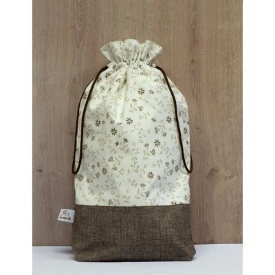 Pytlík půlený hnědé kvítí velký – Zboží Dáma