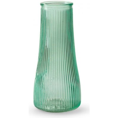 Mintově zelená vroubkovaná skleněná váza Mandy – 9*9*20 cm - Mars & More – Hledejceny.cz