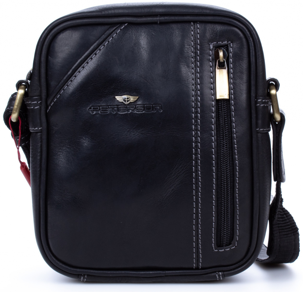 Peterson pánská kožená taška přes rameno černá TB8023
