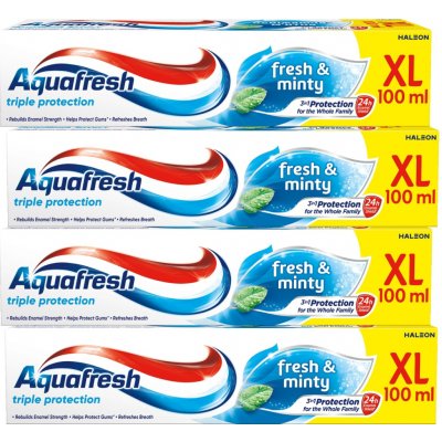 Aquafresh FRESH AND MINTY S FLUORIDEM 3V1 4 x 100 ml – Hledejceny.cz