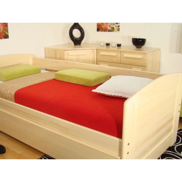 Dětská zábrana Roalholz dřevěná zábrana Duo na postel 200 cm smrk