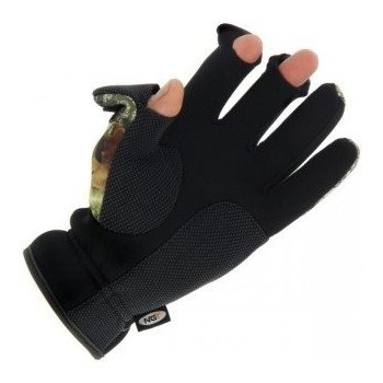 NGT Camo Neoprene Fishing Gloves