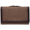 Peněženka Lagen dámská peněženka kožená s kovovým rámečkem v-tpd-36-béžová TAUPE