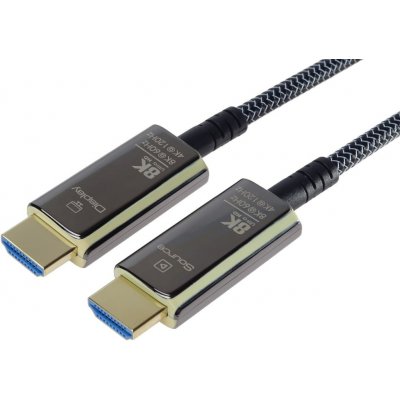 PremiumCord Ultra High Speed HDMI 2.1 optický fiber kabel 8K@60Hz,zlacené 50m - kphdm21t50 – Sleviste.cz