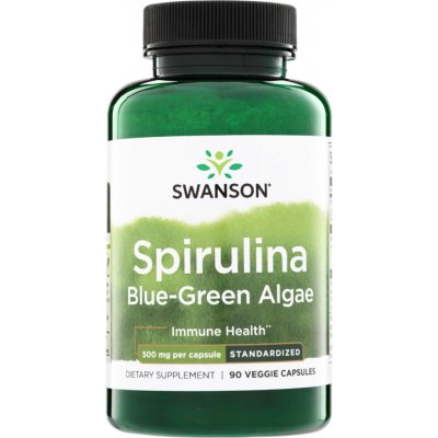 Swanson Spirulina Blue-Green Algae 500 mg 90 kapslí – Hledejceny.cz