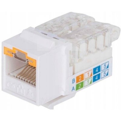 Intellinet Locking Cat6 Keystone Jack, UTP, Toolless, Locking Function, White – Sleviste.cz