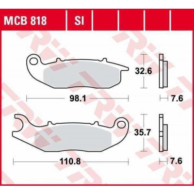 TRW MCB818SI offroad sintrované brzdové destičky na motorku – Hledejceny.cz