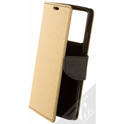 Pouzdro 1Mcz Fancy Book flipové Xiaomi Redmi Note 12 Pro 5G, Poco X5 Pro zlaté černé