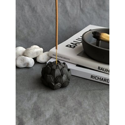 Dess Craft Studio LOTUS Stojan na vonné tyčinky ve tvaru lotosu ručně odlévaný Barva 6 Graphite Stone – Hledejceny.cz