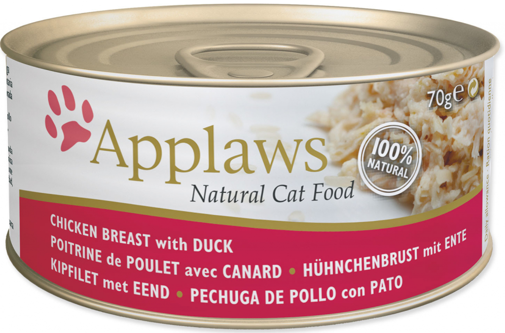 Applaws cat kuřecí prsa & kachna 24 x 70 g