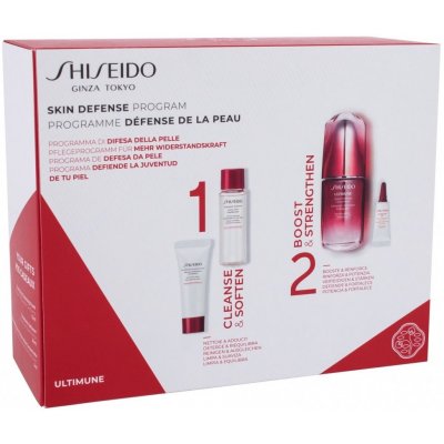 Shiseido Ultimune energizující a ochranný koncentrát 50 ml + aktivní čisticí pěna 15 ml + hydratační pleťová voda 30 ml + regenerační protivráskový koncentrát na oční okolí 2 ml dárková sada – Zboží Mobilmania